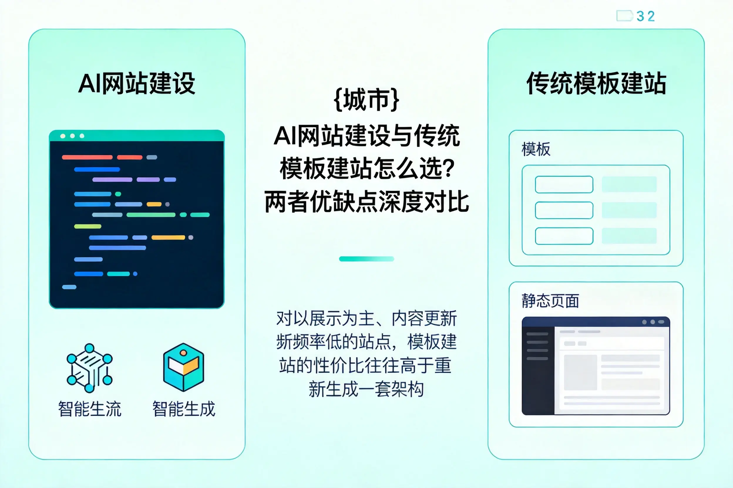 AI网站建设与传统模板建站怎么选？两者优缺点深度对比