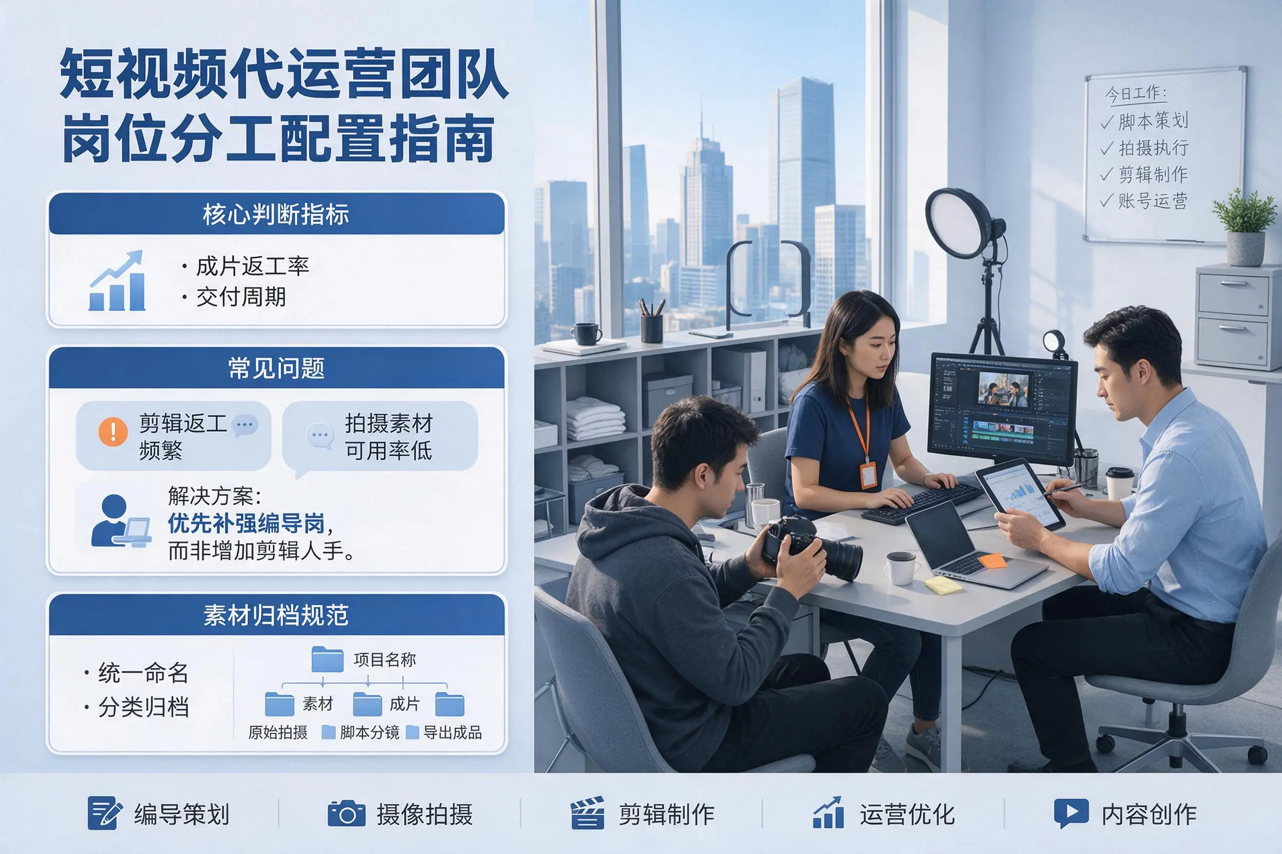 短视频代运营团队如何配置？企业岗位分工科普说明