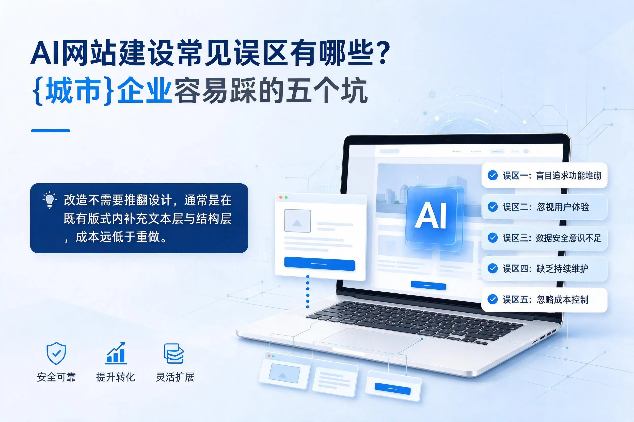 AI网站建设常见误区有哪些?新疆企业容易踩的五个坑