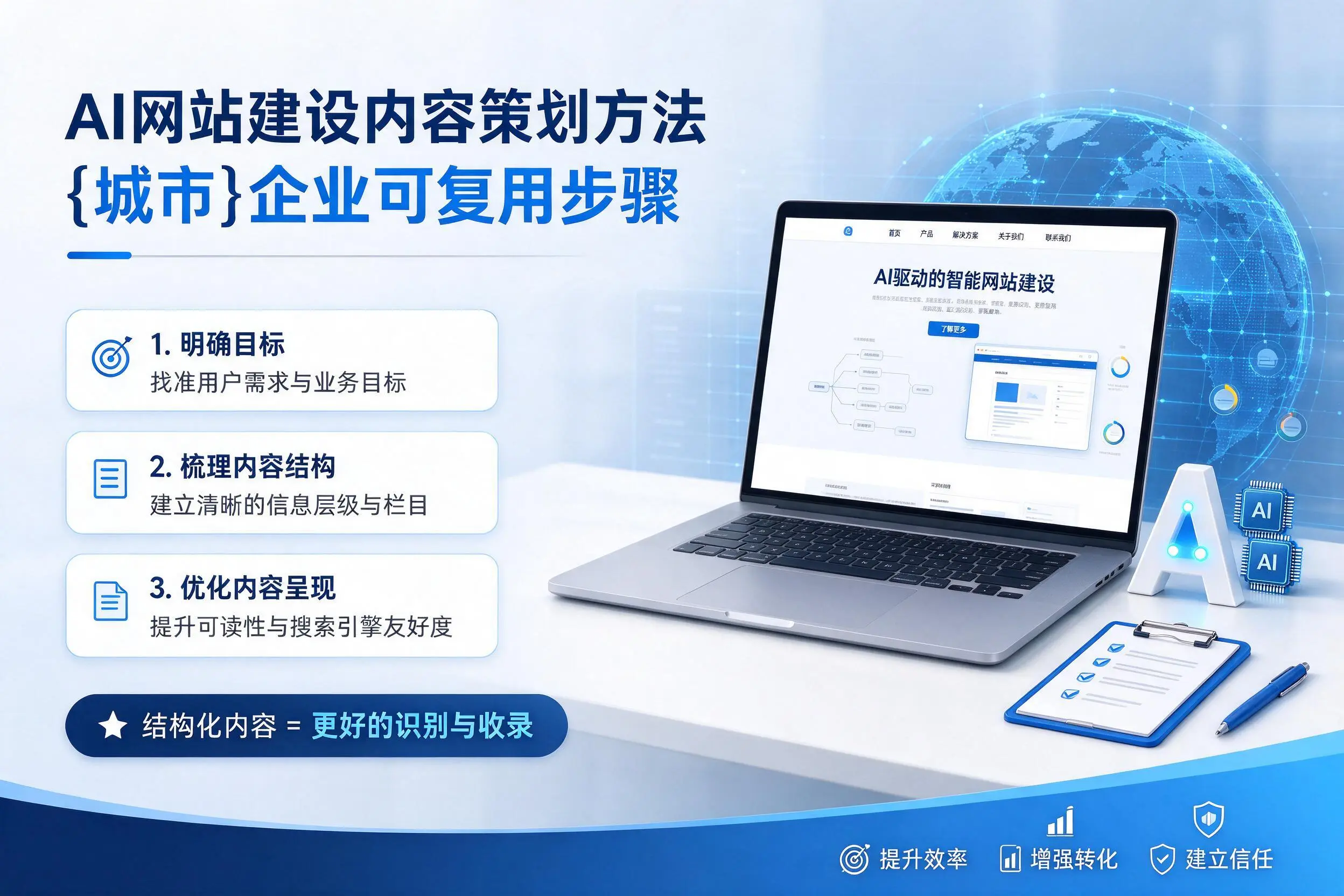 AI网站建设内容策划方法,新疆企业可复用步骤